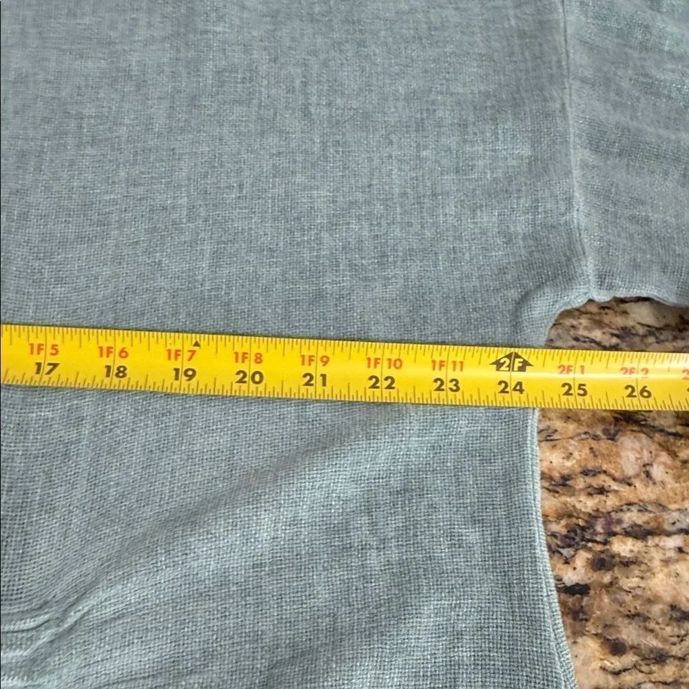 Made in Italy Sage Green Linen Cotton Ruched Drawstring Top One Size - Picture 7 of 8